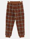 Check Fleece Trousers Track Pants Brown - BURBERRY - BALAAN.