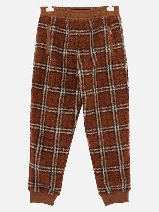 Check Fleece Track Pants Brown - BURBERRY - BALAAN 2