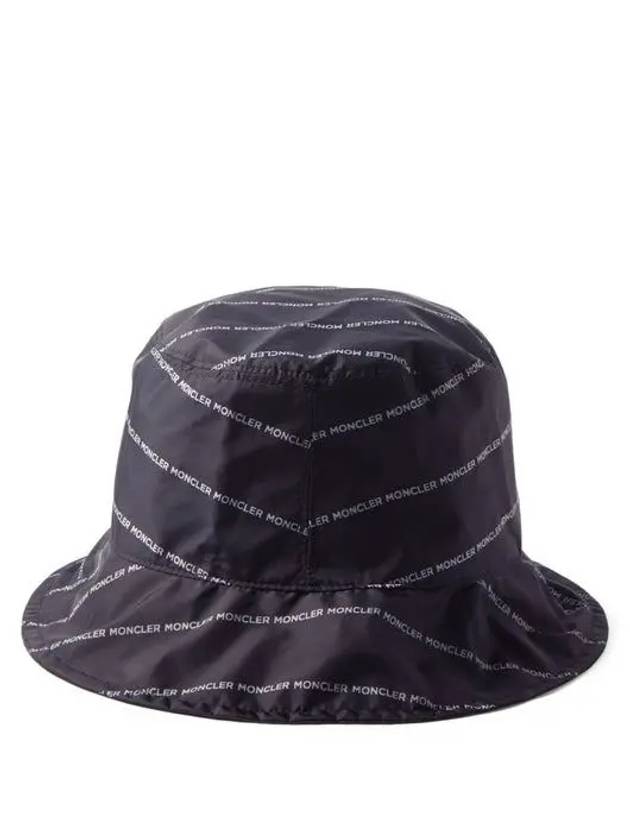 Logo Print Shell Bucket Hat Black 3B00009 595RF 740 - MONCLER - BALAAN 3