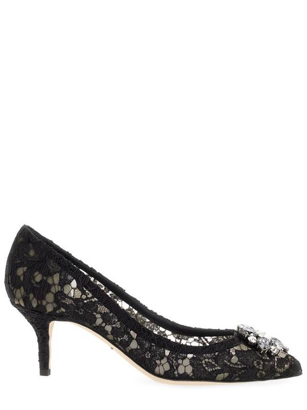 Brooch Lace Rainbow Pumps Heel Black - DOLCE&GABBANA - BALAAN 4