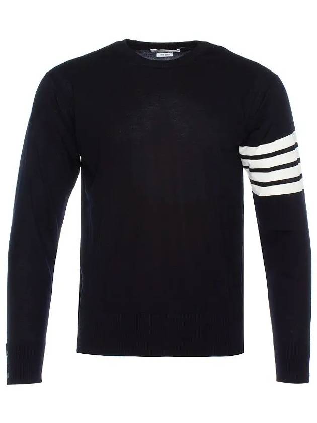 4 Bar Armband Classic Merino Wool Knit Top Navy - THOM BROWNE - BALAAN 6