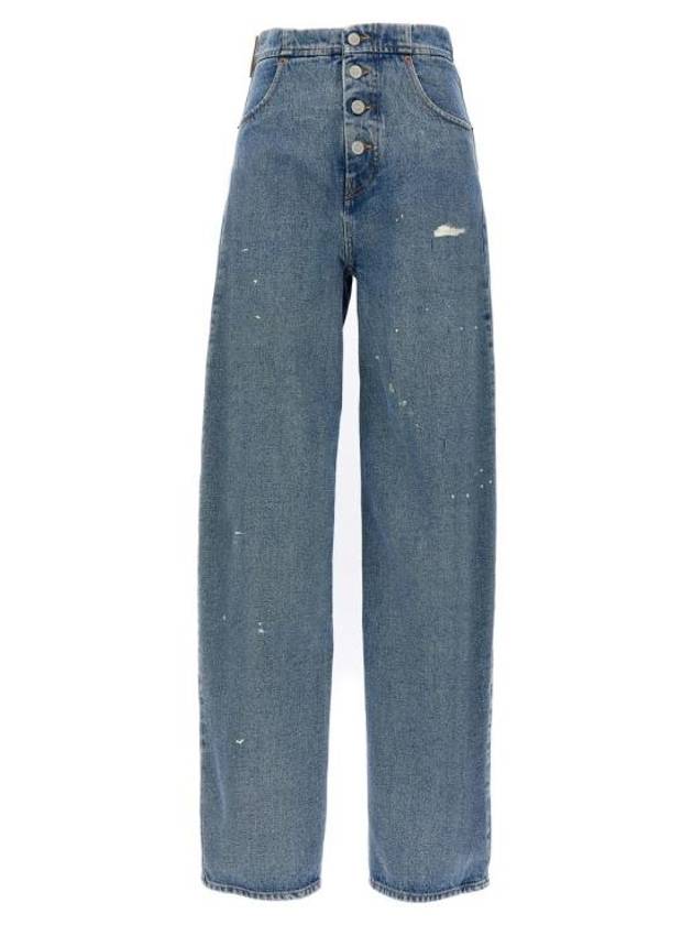 Leg Denim Cotton Wide Jeans Blue - MAISON MARGIELA - BALAAN 2