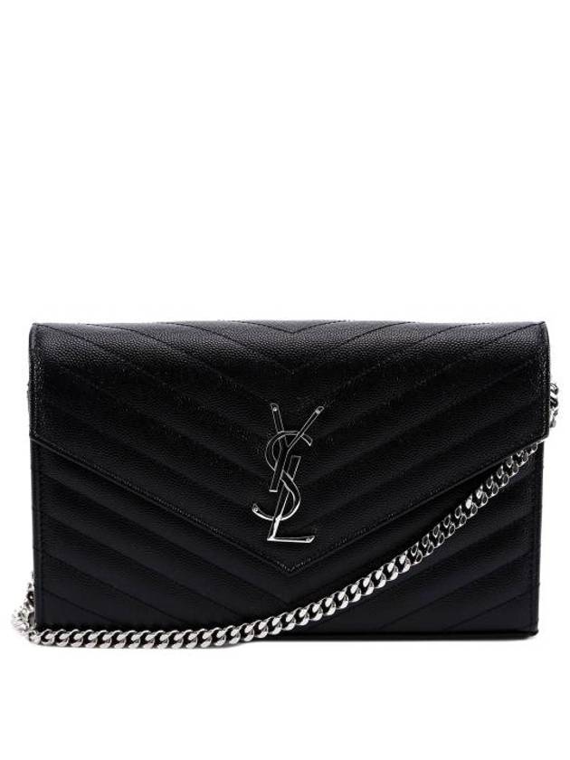 Cassandre Matelasse Chain Cross Bag In Grain de Poudre Embossed Leather Black - SAINT LAURENT - BALAAN 2