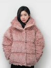 Furry Puffer Jacket Blossom Pink - ACNE STUDIOS - BALAAN 3