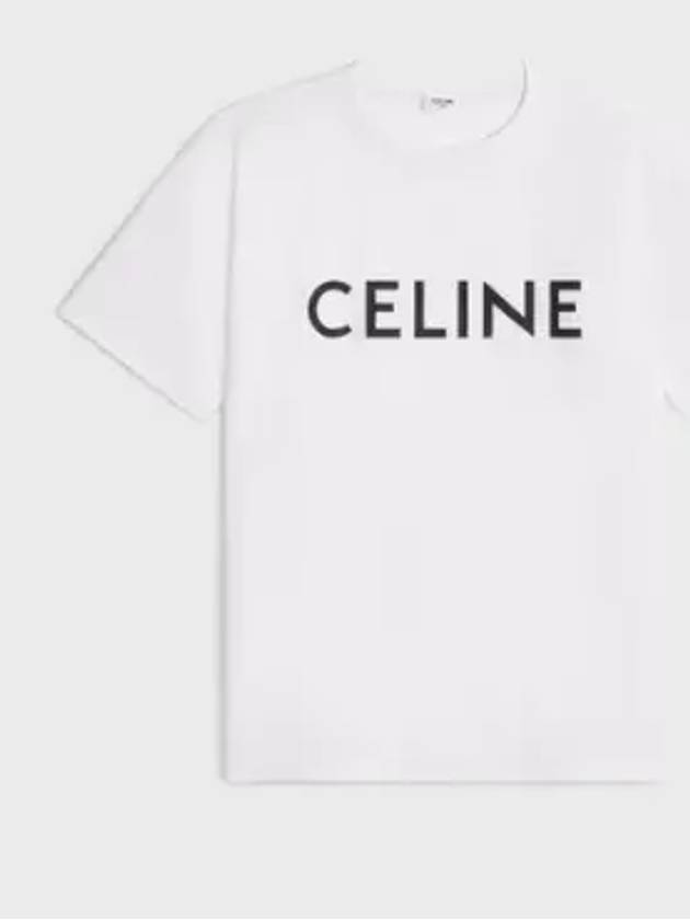 Women s Loose Short Sleeve T Shirt Ecru White Black 2X764671Q - CELINE - BALAAN 5