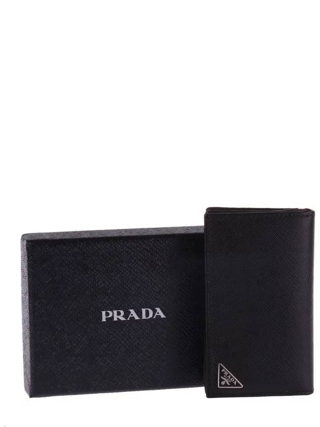 Saffiano Leather Card Holder Black - PRADA - BALAAN 5