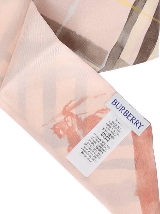 Skinny Reversible Check Silk Scarf Teacup - BURBERRY - BALAAN 4