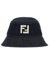 Logo Denim Bucket Hat Navy - FENDI - BALAAN 2