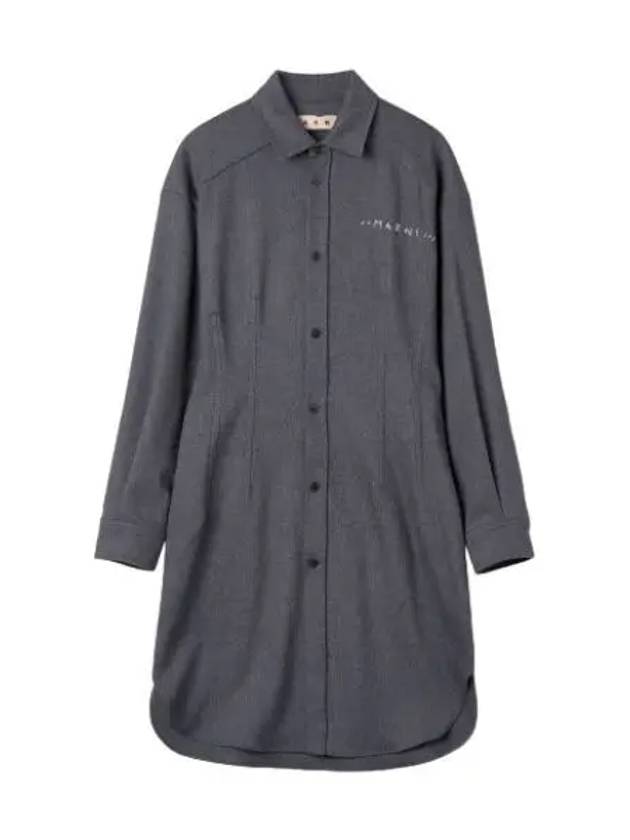 Logo Shirt Dress Granite - MARNI - BALAAN 1