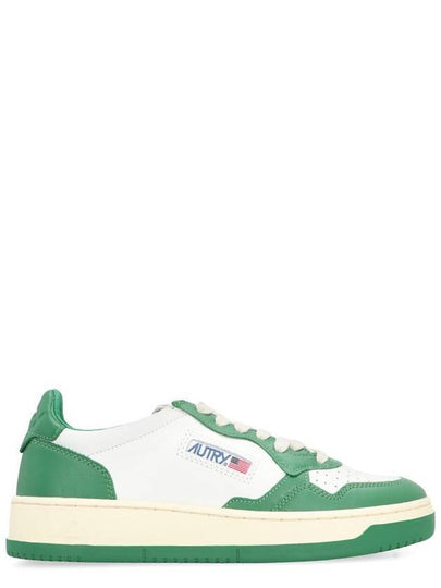 Women's Medalist Green Tab Leather Low Top Sneakers White - AUTRY - BALAAN 2