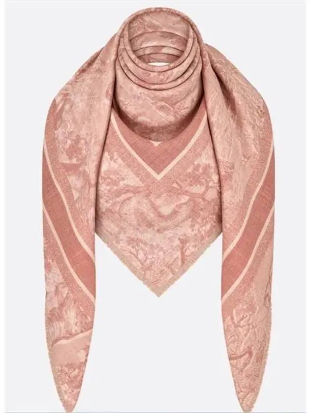 Toile De Jouy Sauvage Silk Scarf Rose - DIOR - BALAAN 4