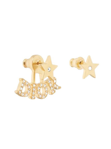 Revolution Star Detail Metal Earrings Gold - DIOR - BALAAN 1