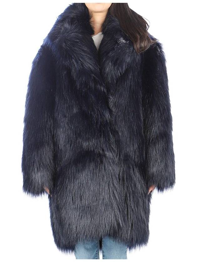 Women's Raid Fur Coat Navy - MAX MARA - BALAAN 2