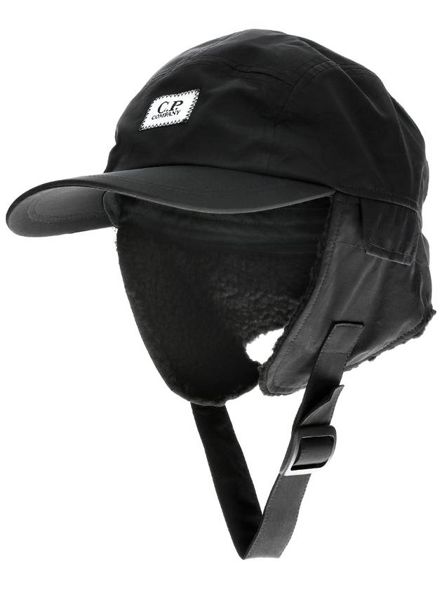 Chrome R Logo Patch Earflap Ball Cap Black - CP COMPANY - BALAAN 2