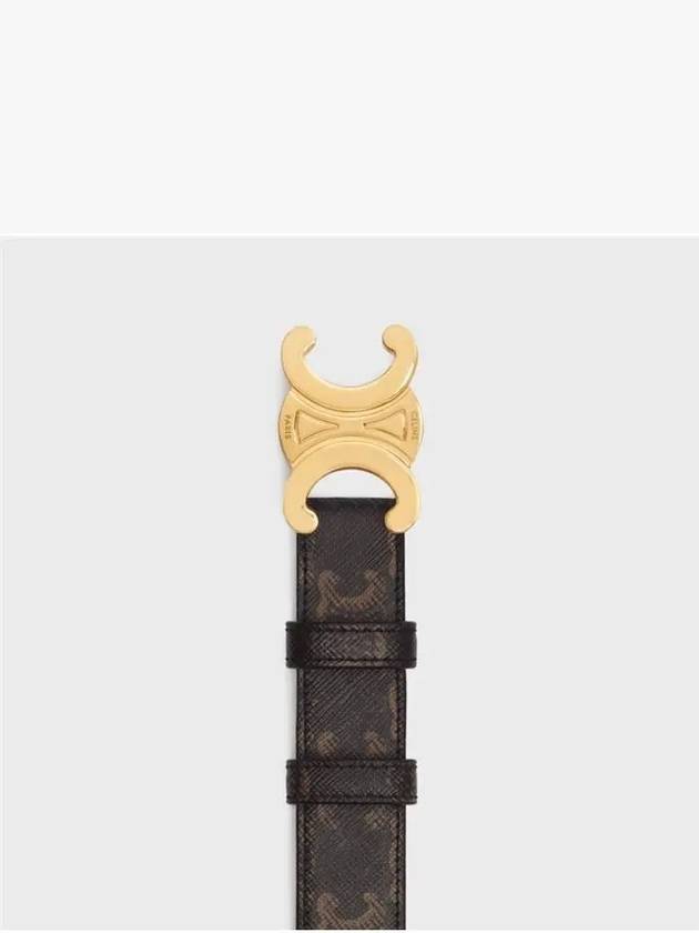 Monogram Triomphe Buckle Medium Leather Belt Tan - CELINE - BALAAN 3