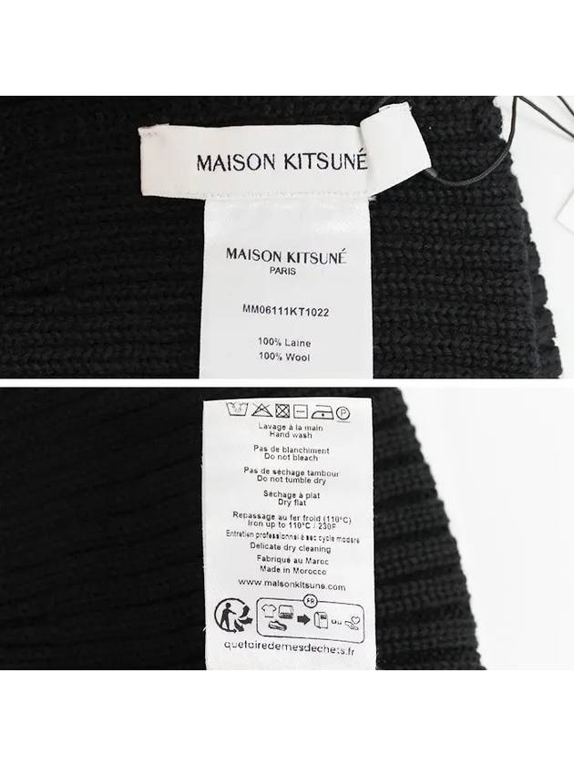 Wool Fox Head Beanie Black - MAISON KITSUNE - BALAAN 6