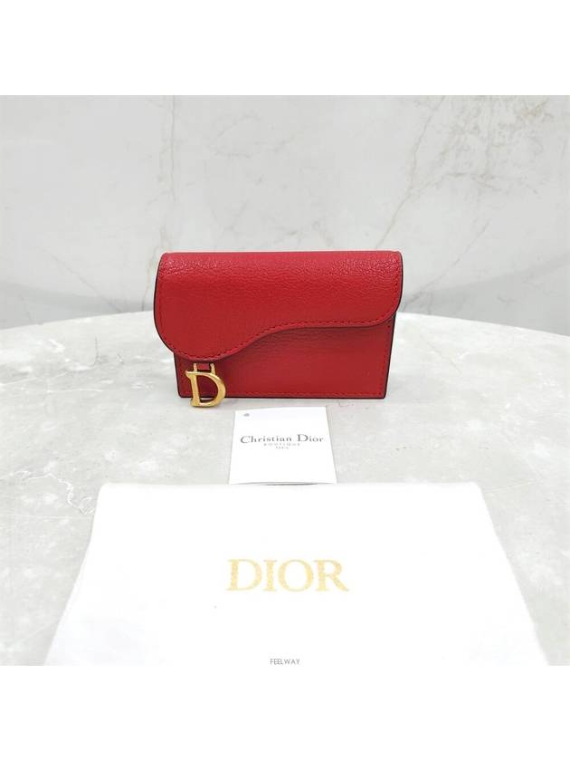 Lux You New Product Red Saddle Flap Card Wallet S5611CCEH - DIOR - BALAAN 7