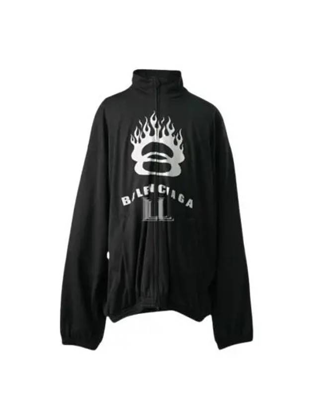 Flame Print Zip-Up Jacket Black - BALENCIAGA - BALAAN 2