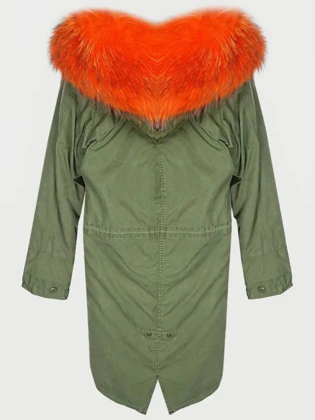 Women s orange fur check trim khaki jacket W2702AL 790 - AS65 - BALAAN 1