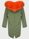 Women's Orange Fur Check Trimming Khaki Jacket W2702AL 790 - AS65 - BALAAN 3