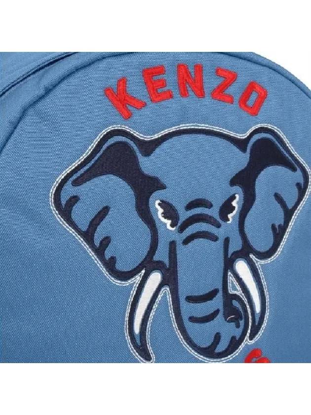 Kids Rucksack Embroidery Logo Backpack Blue - KENZO - BALAAN 5