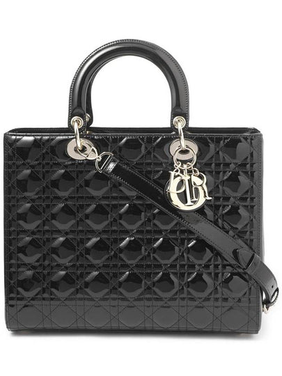 Lady Large Patent Tote Bag Black - DIOR - BALAAN 2