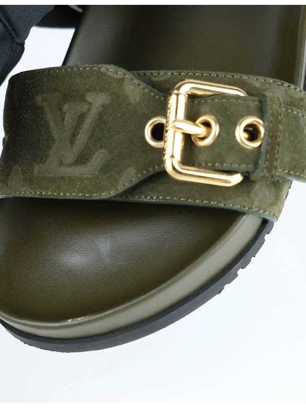 Bom Dia Flat Comfort Mule Sandals Khaki 37 1ABOYX - LOUIS VUITTON - BALAAN 5