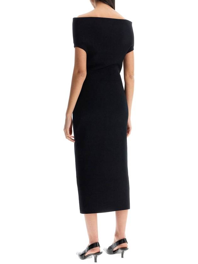 elegant black long viscose knit dress - TOTEME - BALAAN 3