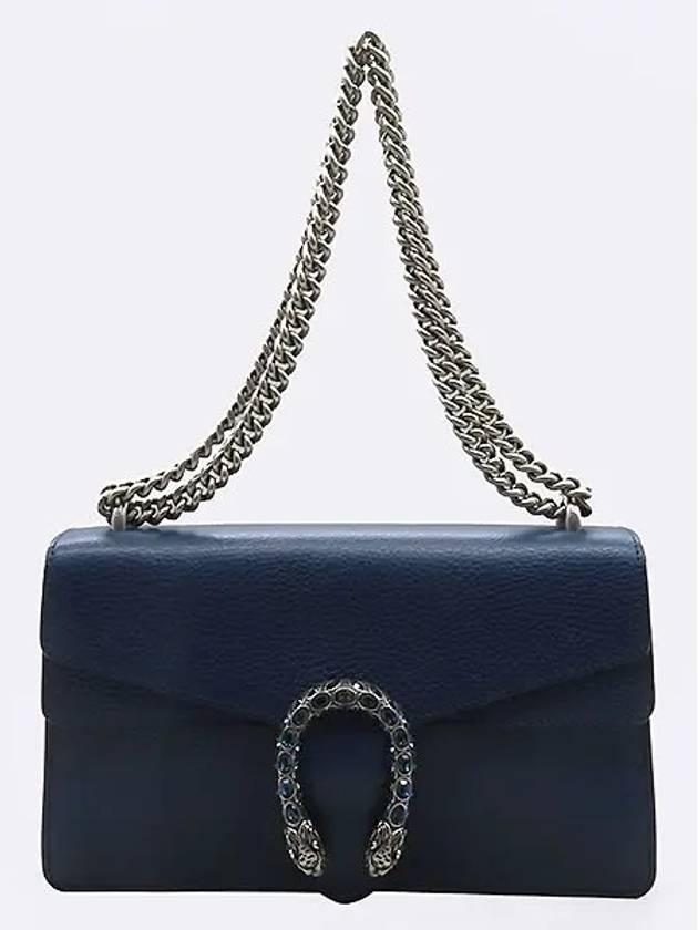 400249 Navy Leather Dionysus Tiger Head Small Chain Shoulder Bag - GUCCI - BALAAN 2