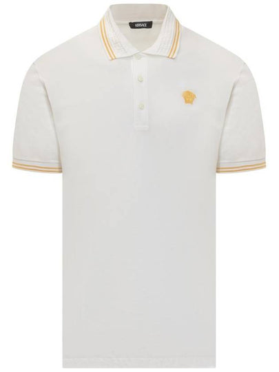 Medusa Head Embroidery Cotton Polo Shirt White - VERSACE - BALAAN 2