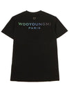 Women's Gradient Embossing Back Logo Short Sleeve T-Shirt Black - WOOYOUNGMI - BALAAN 3