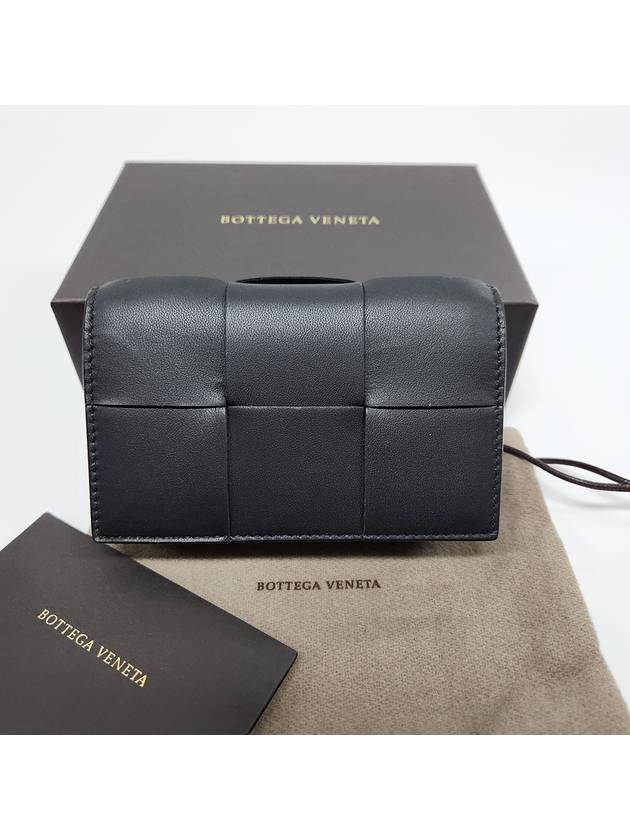 Women's Intrecciato Cassette Card Wallet Black - BOTTEGA VENETA - BALAAN 2