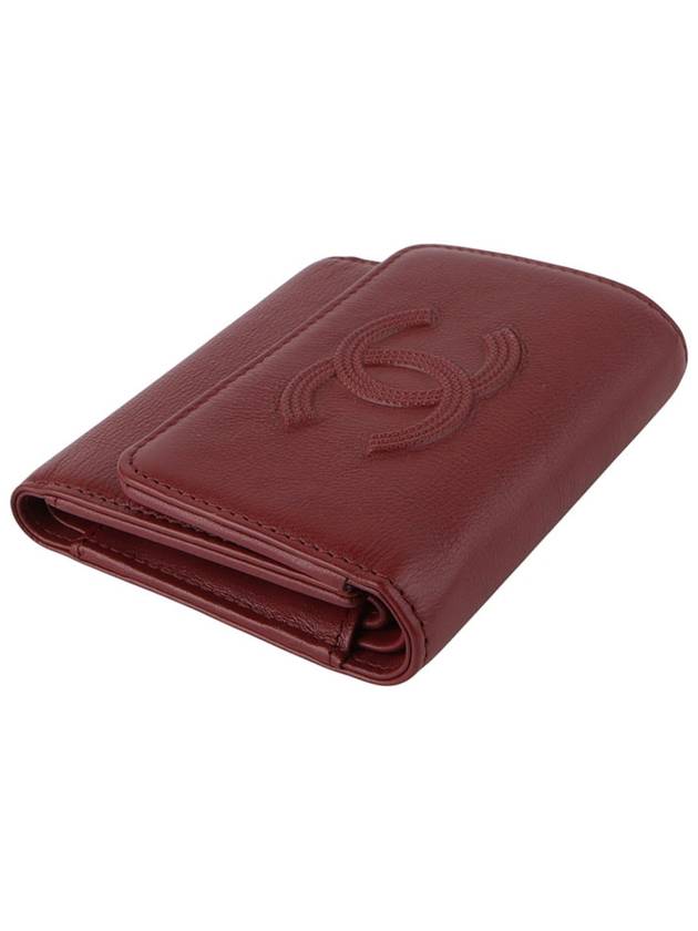 Nell CC Logo Calfskin 3 fold Women s Bicycle Wallet 33648Y - CHANEL - BALAAN 3