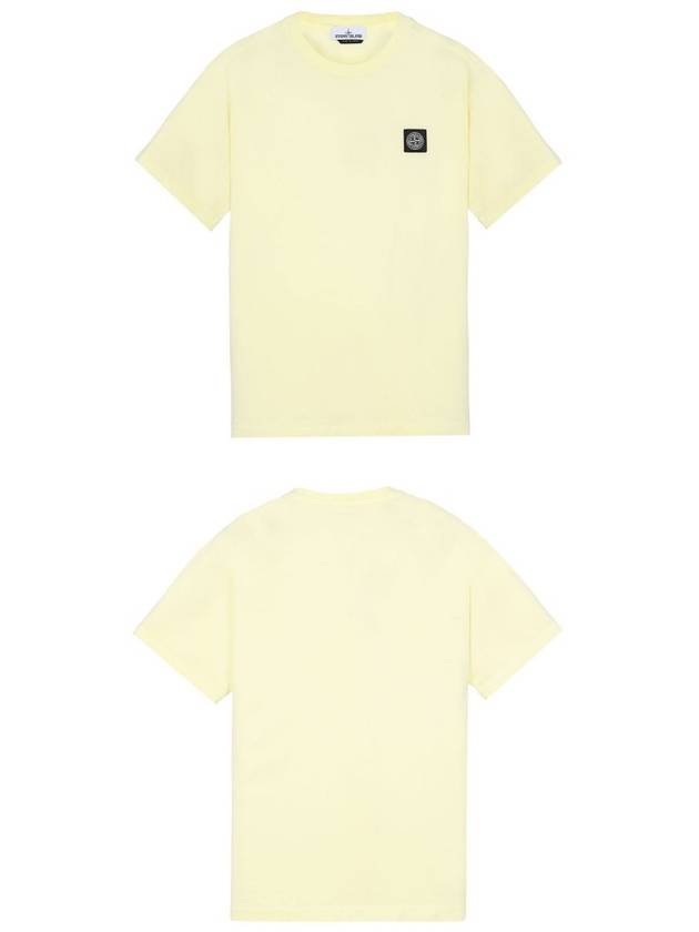 Logo Patch Short Sleeve T-Shirt Yellow - STONE ISLAND - BALAAN 5