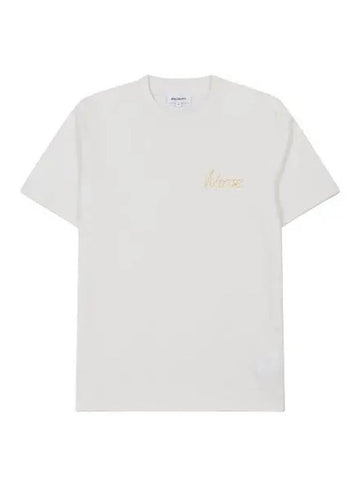 Johannes chain stitch logo short sleeve t shirt ecru tee - NORSE PROJECTS - BALAAN 1