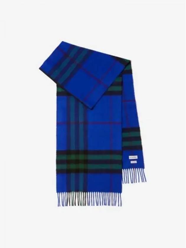 Check Cashmere Scarf Blue - BURBERRY - BALAAN 2