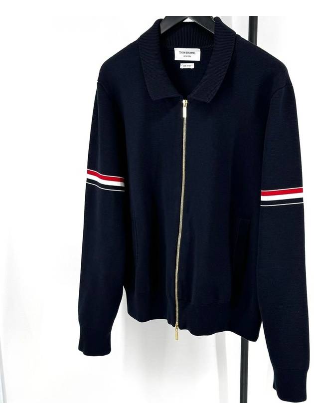 Armband Milanese stitch zip up jacket navy size 5 - THOM BROWNE - BALAAN 1