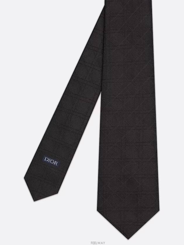 Cannage Silk Tie Black - DIOR - BALAAN 5