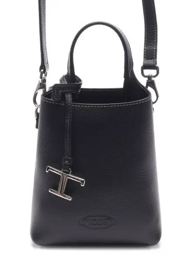 Micro Leather Mini Tote Bag Black - TOD'S - BALAAN 2