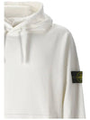 Wappen Patch Cotton Fleece Hoodie White - STONE ISLAND - BALAAN 5