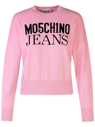 Moschino Jeans Pink Cotton Sweater - MOSCHINO - BALAAN 1