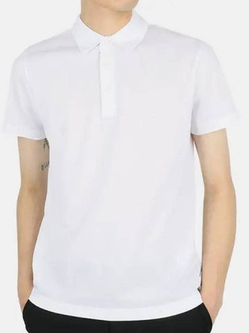 Men s Hidden Logo PK Short Sleeve White 8A70800 84673 001 1064073 - MONCLER - BALAAN 1