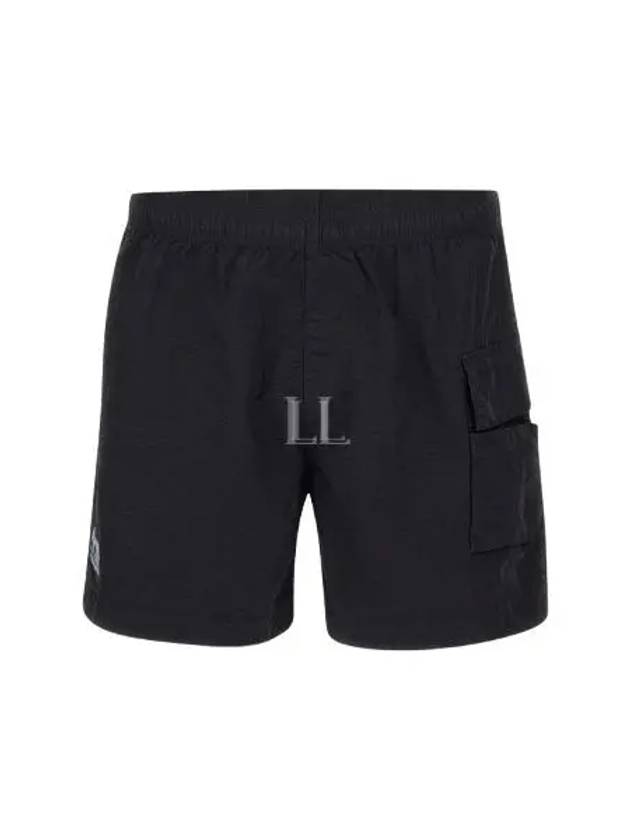 Flat Nylon Logo Patch Utility Swim Shorts Black - CP COMPANY - BALAAN 2