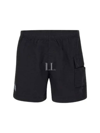 Flat Nylon Logo Patch Utility Swim Shorts Black - CP COMPANY - BALAAN 2