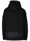 Men's David Wappen Patch Down Hooded Jacket Black - STONE ISLAND - BALAAN 4