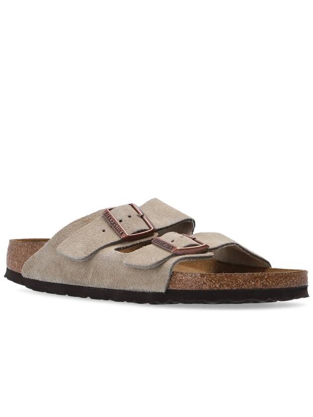 Birkenstock ‘Arizona BS’ Leather Slides, Women's, Beige - BIRKENSTOCK - BALAAN 4