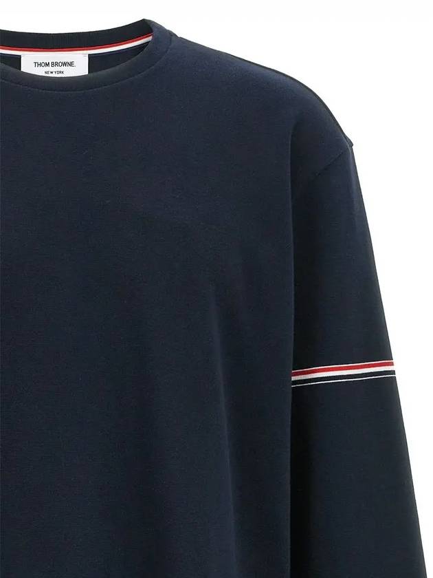 Cotton Rugby Long Sleeve T-Shirt Navy - THOM BROWNE - BALAAN 5