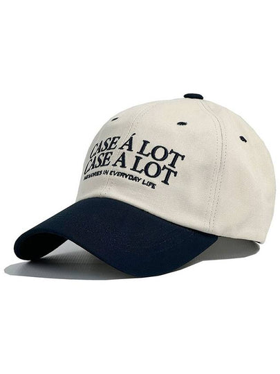 Slogan Logo Ball Cap Beige Navy - CASEALOT - BALAAN 2