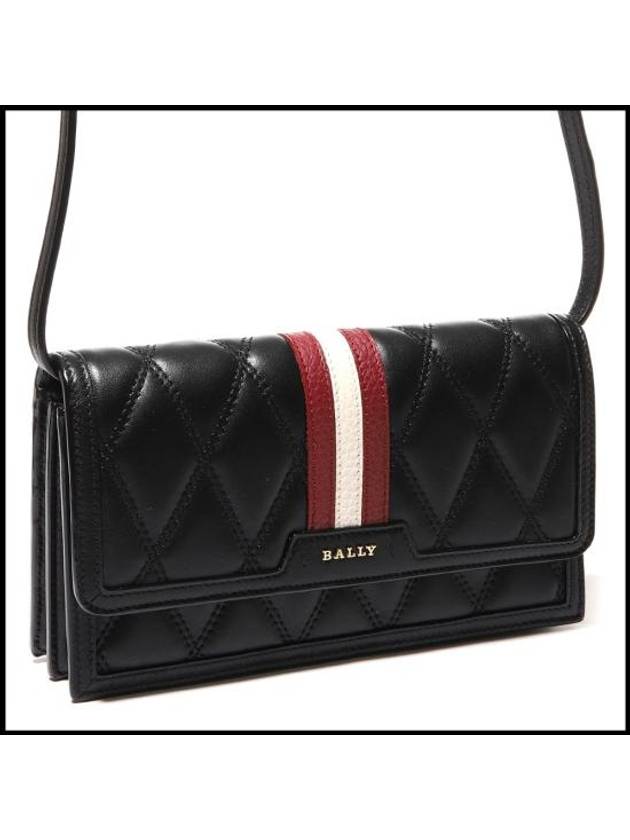 Logo Diamond Quilted Leather Cross Bag Black - BALLY - BALAAN 2