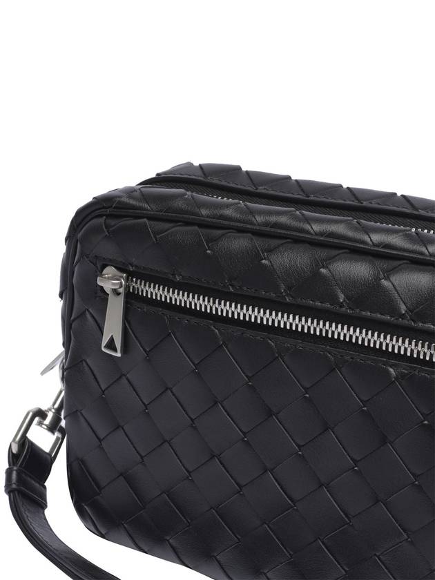 Intrecciato Zipper Leather Pouch Bag Black - BOTTEGA VENETA - BALAAN 5